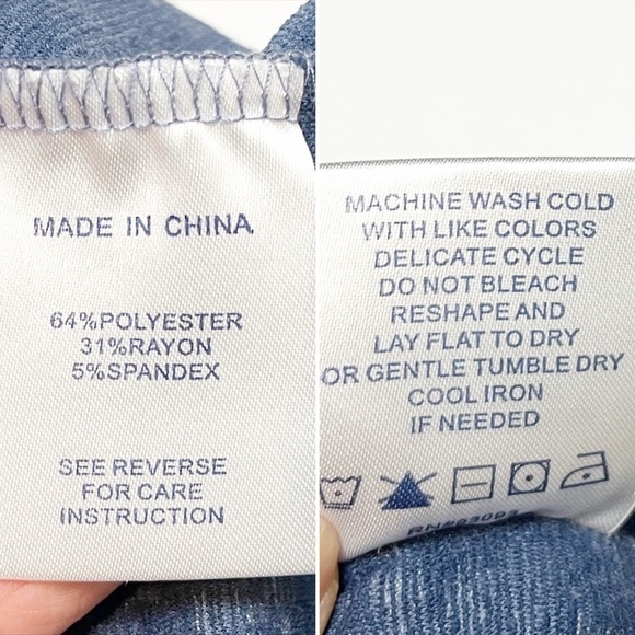 Tyler Boe Long Sleeve Peplum Sheath Dress large blue reptile V neck stretch knit - Picture 11 of 12